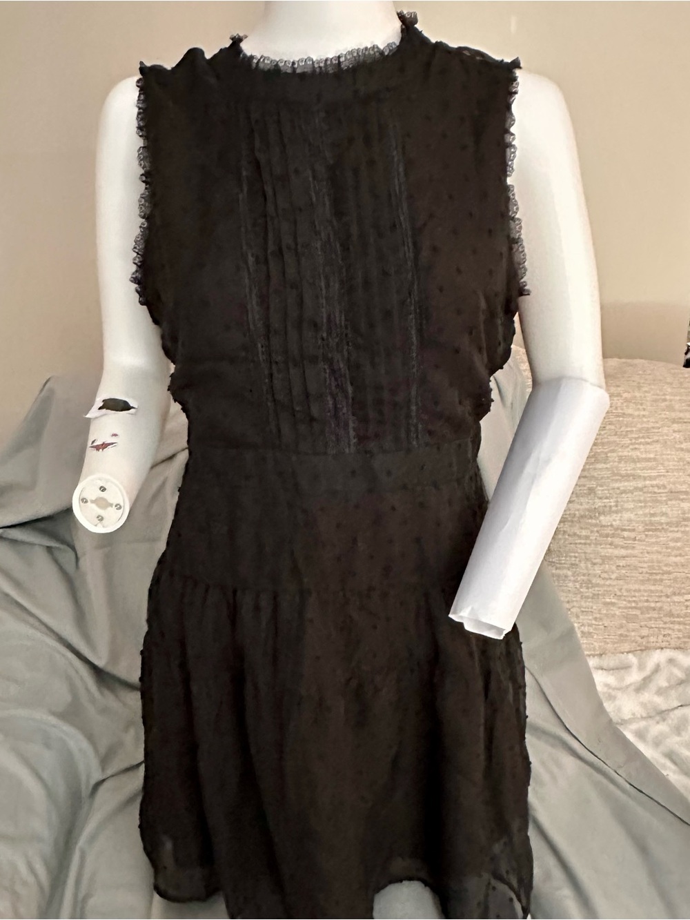 Francesca's Black Sleeveless Party/Blacktie Dress M Goth, Wednesday, Addams, Y2K